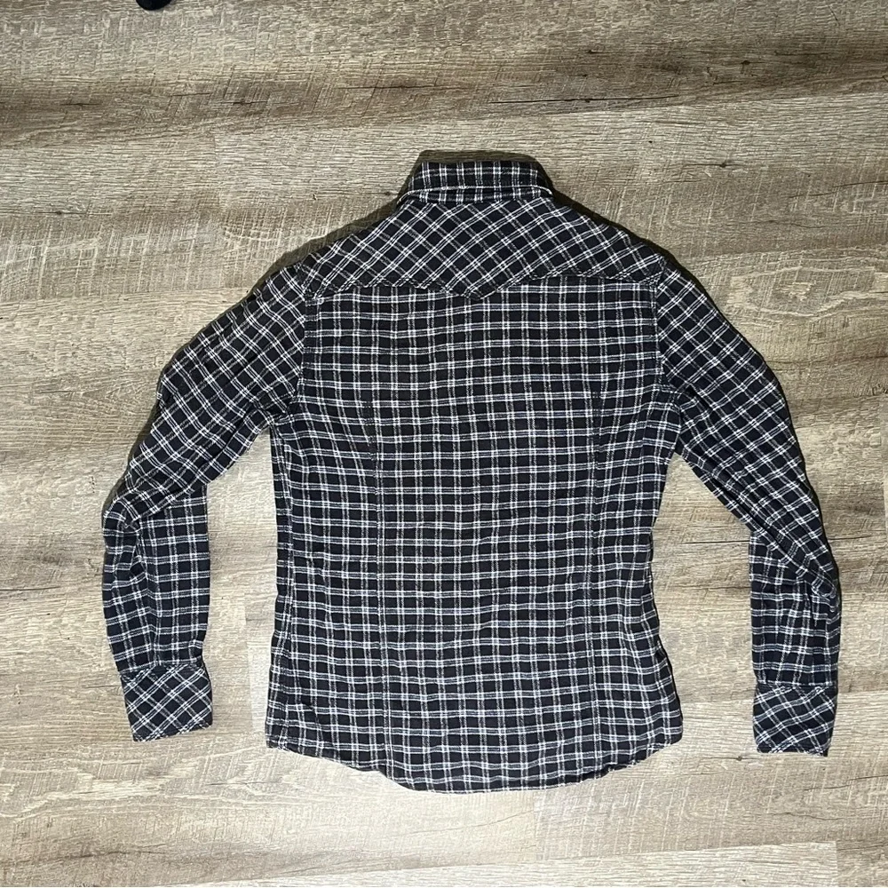 True Religion Western Cowboy Pearl Snap Flannel 100% Cotton Mens M